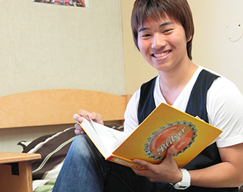 international student in residence hall